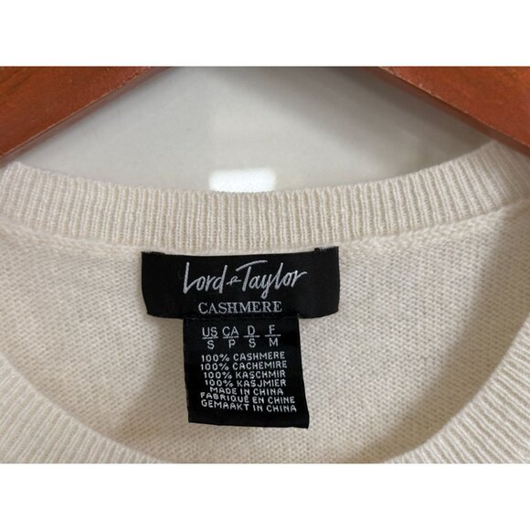 Lord & Taylor 100% Cashmere Cream Sleeveless Sweater Vest Womens Size S - Picture 6 of 6